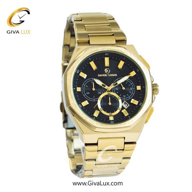 ساعت مچی اورجینال مردانه دنیل سزار سه موتوره کرنوگراف طلایی | طلایی| مشکی| کد رفرنس DC-1241