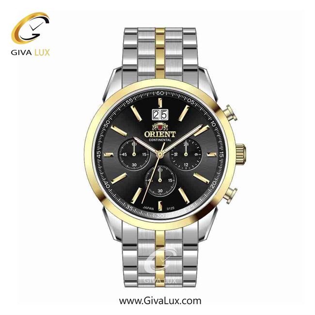 ساعت مچی اورجینال مردانه اورینت (کانتیننتال) | Orient (Continental) سه موتوره کرنوگراف نقره ای-طلایی | طلایی-نقره ای| مشکی| کد رفرنس 0125