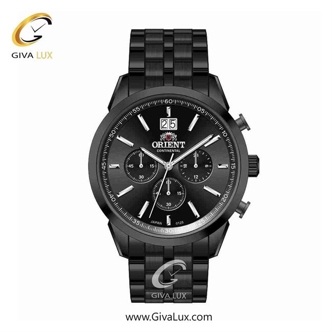 ساعت مچی اورجینال مردانه اورینت (کانتیننتال) | Orient (Continental) سه موتوره کرنوگراف مشکی | مشکی| مشکی| کد رفرنس 0125