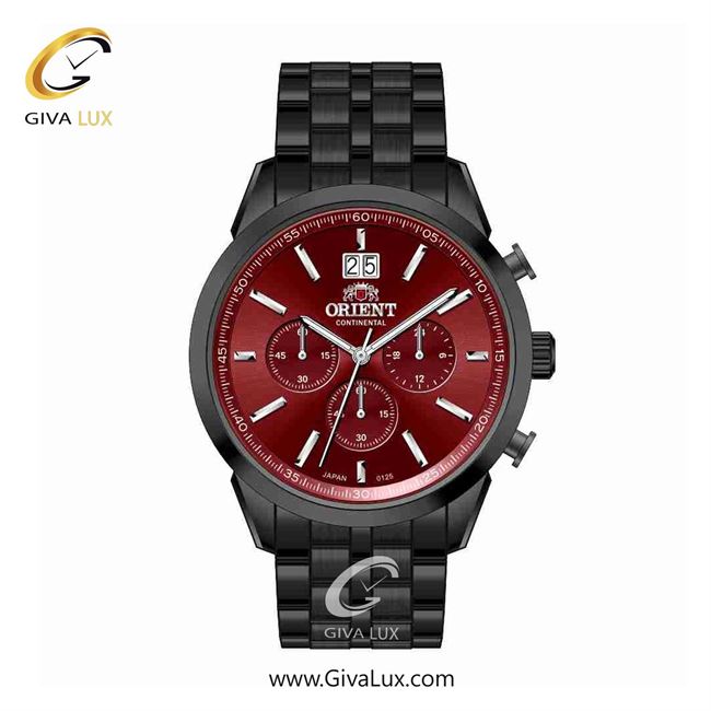 ساعت مچی اورجینال مردانه اورینت (کانتیننتال) | Orient (Continental) سه موتوره کرنوگراف مشکی | مشکی| زرشکی| کد رفرنس 0125