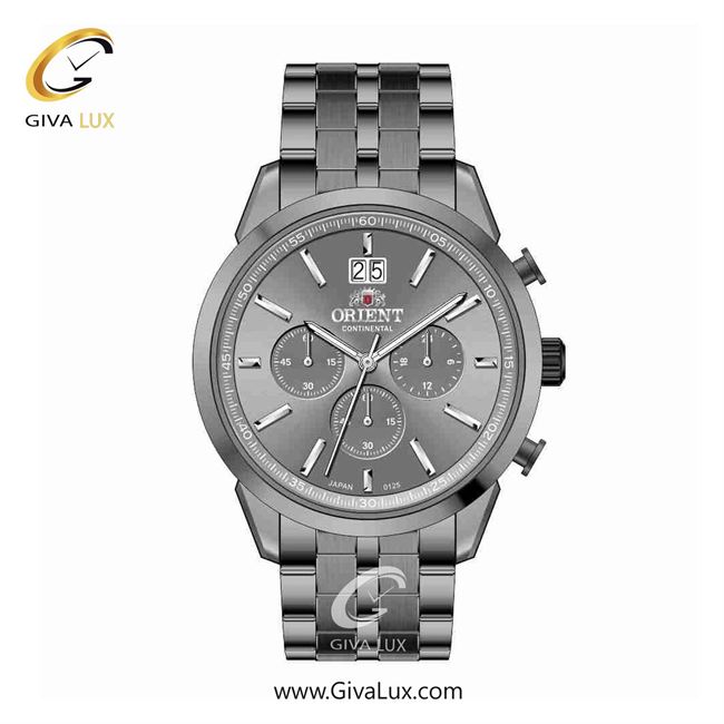 ساعت مچی اورجینال مردانه اورینت (کانتیننتال) | Orient (Continental) سه موتوره کرنوگراف تیتانیوم | تیتانیوم(زغالی)| دودی|تیتانیوم| کد رفرنس 0125