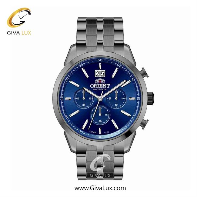 ساعت مچی اورجینال مردانه اورینت (کانتیننتال) | Orient (Continental) سه موتوره کرنوگراف تیتانیوم | تیتانیوم(زغالی)| آبی کاربنی| کد رفرنس 0125