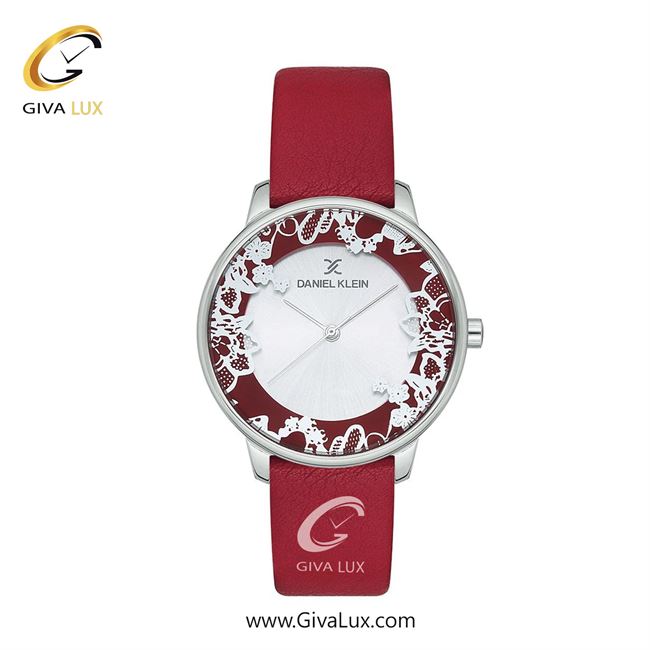 ساعت مچی اورجینال زنانه دنیل کلین نقره ای | قرمز| نقره ای-گلدار/طرحدار| کد رفرنس DK12552-5