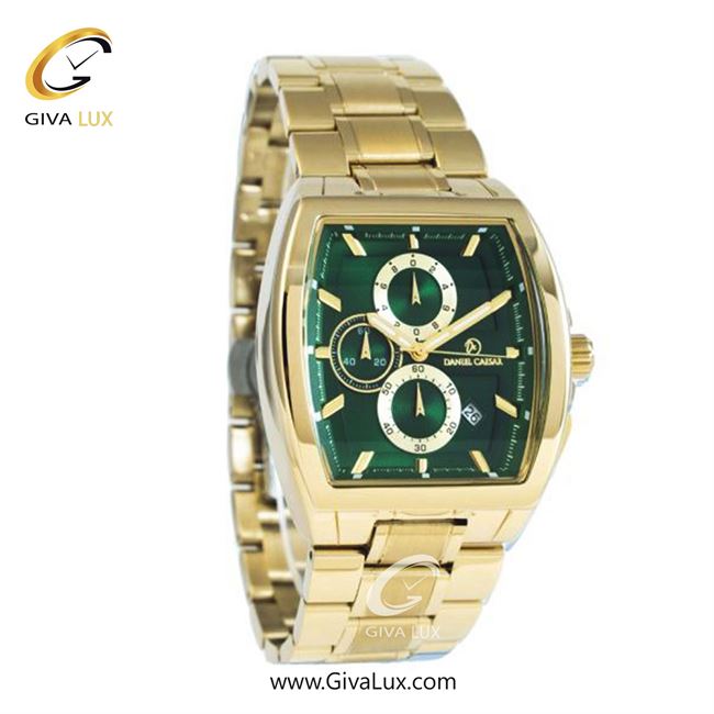 ساعت مچی اورجینال مردانه دنیل سزار سه موتوره کرنوگراف طلایی | طلایی| سبز| کد رفرنس DC-1256