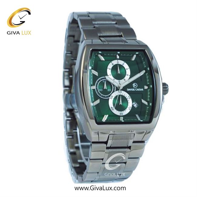 ساعت مچی اورجینال مردانه دنیل سزار سه موتوره کرنوگراف تیتانیوم | تیتانیوم(زغالی)| سبز یشمی تیره| کد رفرنس DC-1256