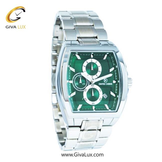 ساعت مچی اورجینال مردانه دنیل سزار سه موتوره کرنوگراف نقره ای | نقره ای| سبز یشمی تیره| کد رفرنس DC-1256