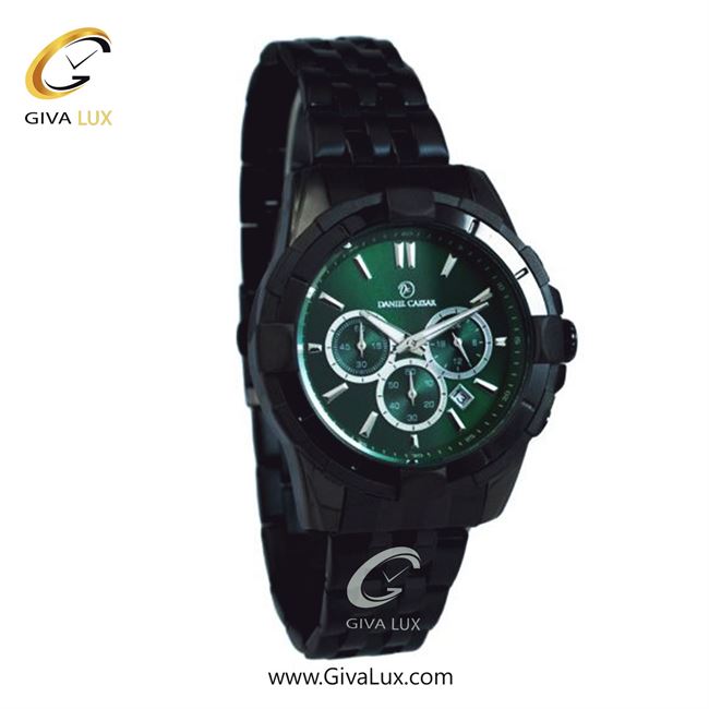 ساعت مچی اورجینال مردانه دنیل سزار سه موتوره کرنوگراف مشکی | مشکی| سبز یشمی تیره| کد رفرنس DC-1257