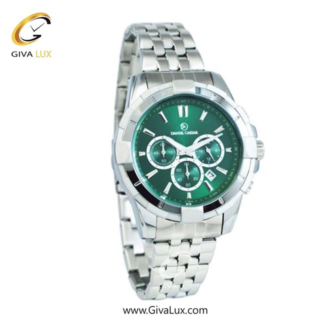 ساعت مچی اورجینال مردانه دنیل سزار سه موتوره کرنوگراف نقره ای | نقره ای| سبز یشمی تیره| کد رفرنس DC-1257