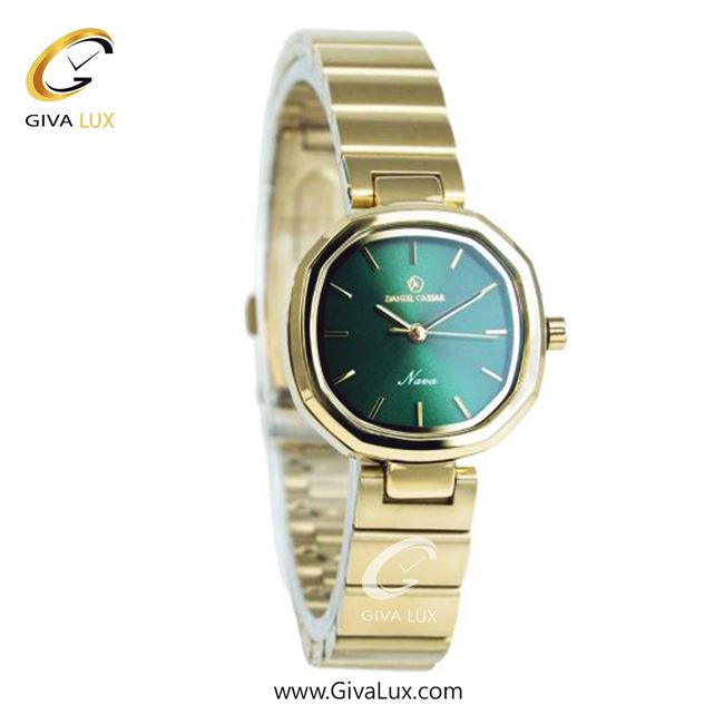 ساعت مچی اورجینال زنانه دنیل سزار طلایی | طلایی| سبز یشمی تیره| کد رفرنس DC-1263
