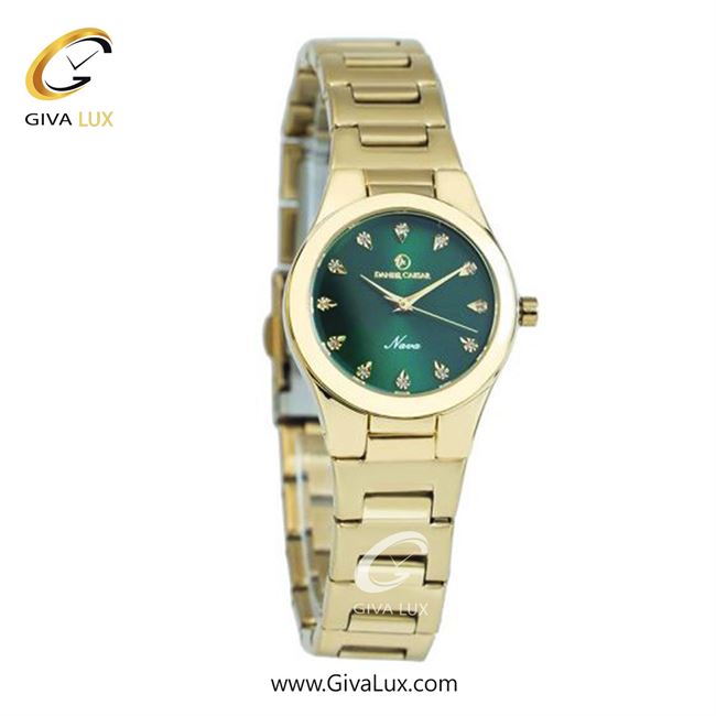 ساعت مچی اورجینال زنانه دنیل سزار طلایی | طلایی| سبز یشمی تیره| کد رفرنس DC-1264