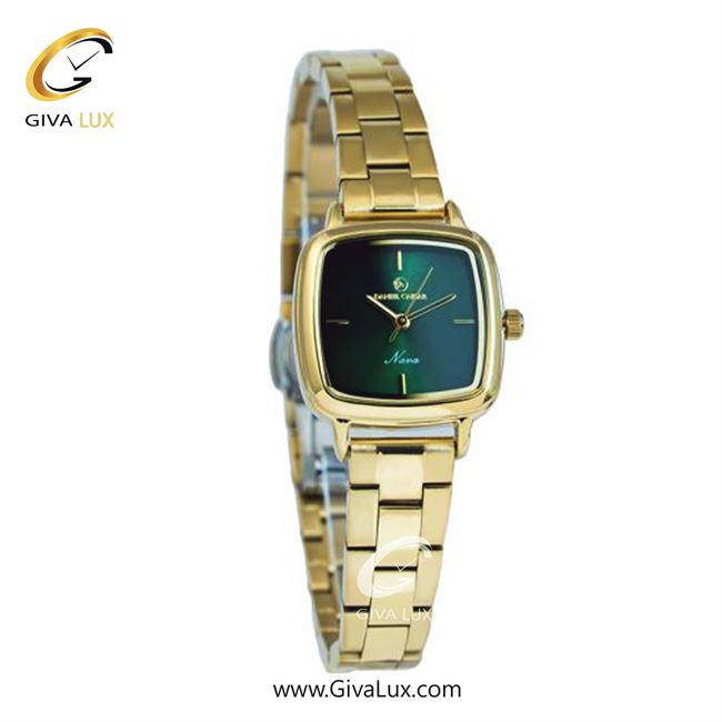 ساعت مچی اورجینال زنانه دنیل سزار طلایی | طلایی| سبز یشمی تیره| کد رفرنس DC-1266