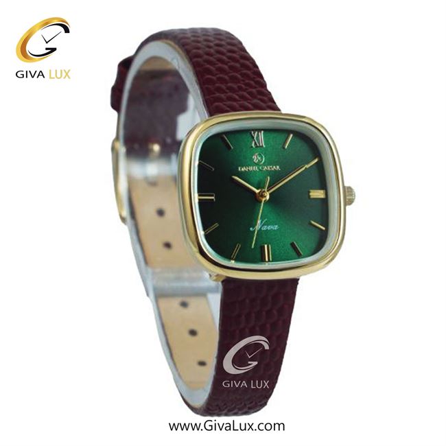 ساعت مچی اورجینال زنانه دنیل سزار طلایی | قهوه ای| سبز یشمی تیره| کد رفرنس DC-1268