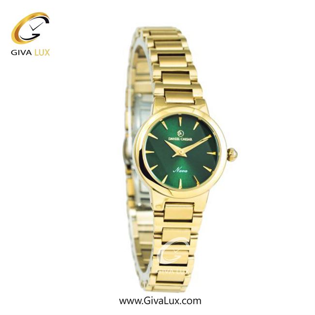 ساعت مچی اورجینال زنانه دنیل سزار طلایی | طلایی| سبز یشمی تیره| کد رفرنس DC-1274