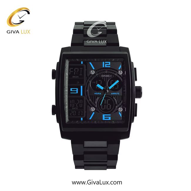 ساعت مچی اورجینال اسکمی مردانه دو زمانه مشکی | مشکی | آبی | کد رفرنس 1274BU