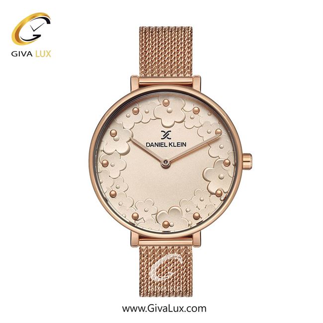 ساعت مچی اورجینال زنانه دنیل کلین رزگلد | رزگلد| رزگلد-گلدار/طرحدار| کد رفرنس DK12777-4