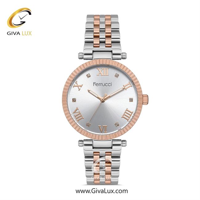 ساعت مچی اورجینال زنانه فروچی Ferrucci رزگلد | نقره ای-رزگلد| نقره ای| کد رفرنس fcf.12932M.02
