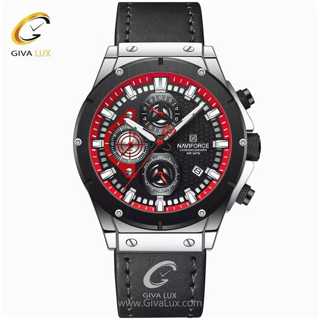 ساعت مچی اورجینال مردانه ناوی فورس|Naviforce|نوی فورس|نیوی فورس سه موتوره کرنوگراف مشکی | مشکی| مشکی| کد رفرنس NF8027