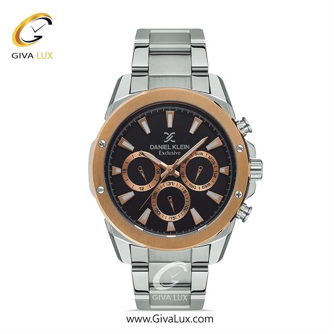 ساعت مچی اورجینال مردانه دنیل کلین سه موتوره فول تایم رزگلد | نقره ای| مشکی| کد رفرنس DK13323-5