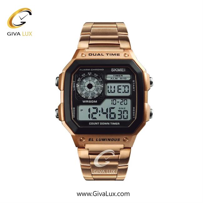 ساعت مچی اورجینال مردانه اسکمی (Skmei) دو زمانه مشکی | رزگلد| مشکی| کد رفرنس 1335