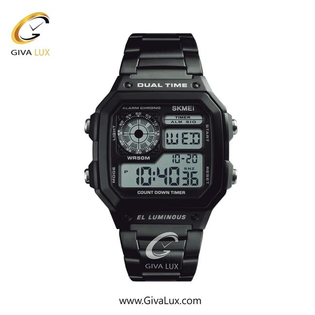 ساعت مچی اورجینال مردانه اسکمی (Skmei) دو زمانه مشکی | مشکی| مشکی| کد رفرنس 1335