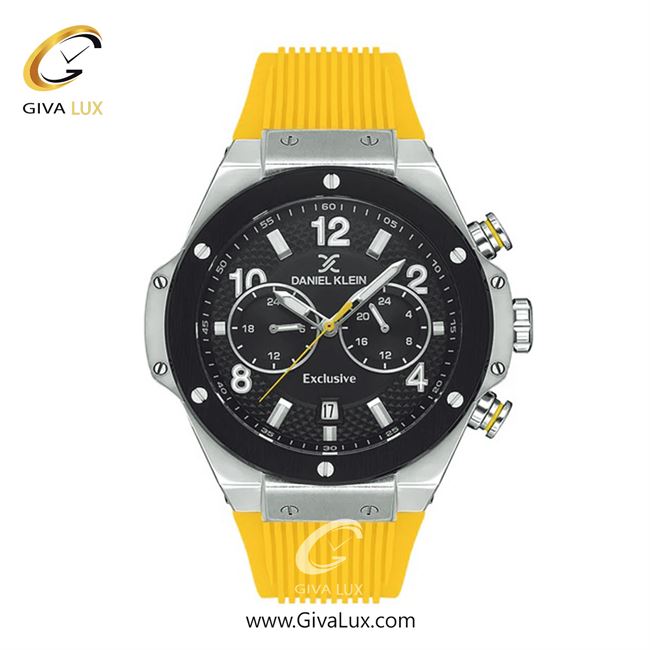 ساعت مچی اورجینال مردانه دنیل کلین سه موتوره کرنوگراف نقره ای | زرد| مشکی| کد رفرنس DK13615-2