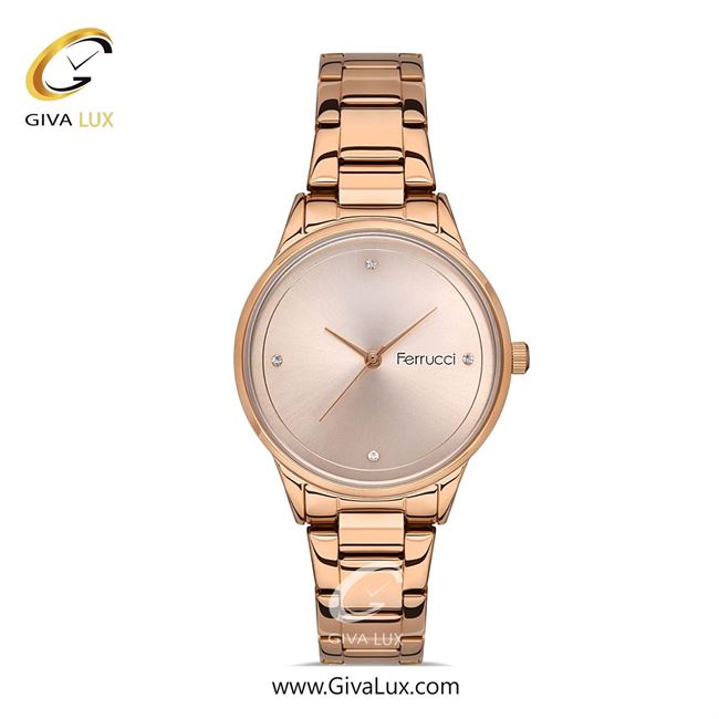 ساعت مچی اورجینال زنانه فروچی Ferrucci رزگلد | رزگلد| رزگلد| کد رفرنس fcf.13643M.02