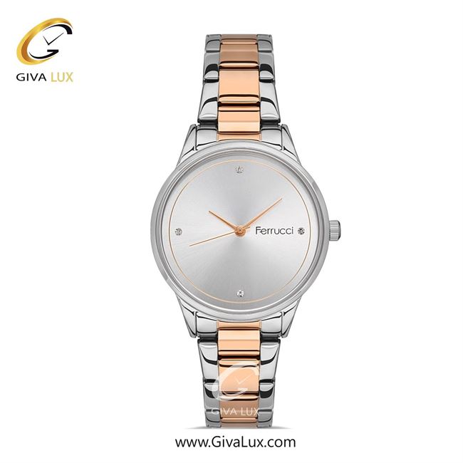 ساعت مچی اورجینال زنانه فروچی Ferrucci نقره ای | نقره ای-رزگلد| نقره ای| کد رفرنس fcf.13643M.04