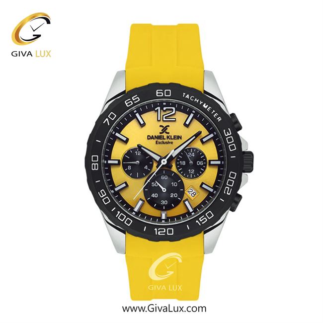 ساعت مچی اورجینال مردانه دنیل کلین سه موتوره کرنوگراف مشکی | زرد| زرد| کد رفرنس DK13742-3