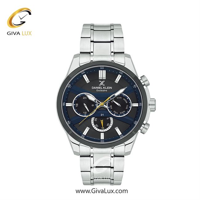 ساعت مچی اورجینال مردانه دنیل کلین سه موتوره فول تایم طوسی | نقره ای| طوسی| کد رفرنس DK13793-2