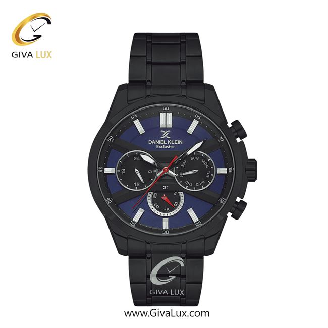 ساعت مچی اورجینال مردانه دنیل کلین سه موتوره فول تایم مشکی | مشکی| آبی| کد رفرنس DK13793-4