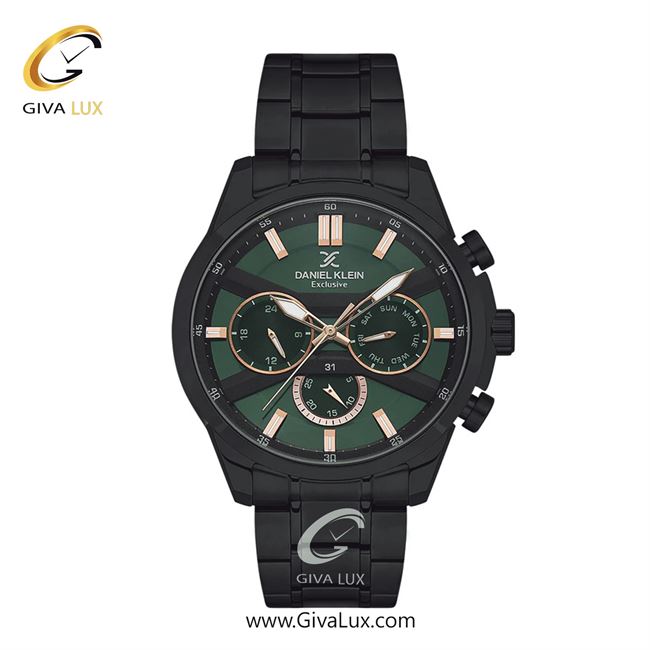 ساعت مچی اورجینال مردانه دنیل کلین سه موتوره فول تایم مشکی | مشکی| سبز| کد رفرنس DK13793-3