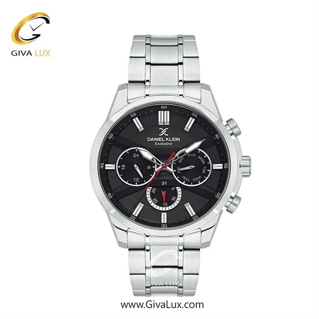 ساعت مچی اورجینال مردانه دنیل کلین سه موتوره فول تایم نقره ای | نقره ای| مشکی| کد رفرنس DK13793-1