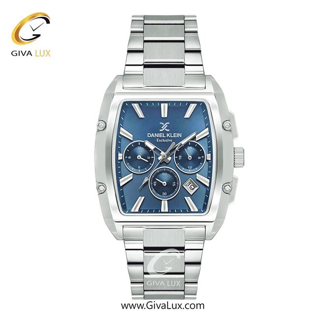 ساعت مچی اورجینال مردانه دنیل کلین سه موتوره کرنوگراف نقره ای | نقره ای| آبی| کد رفرنس DK13801-3