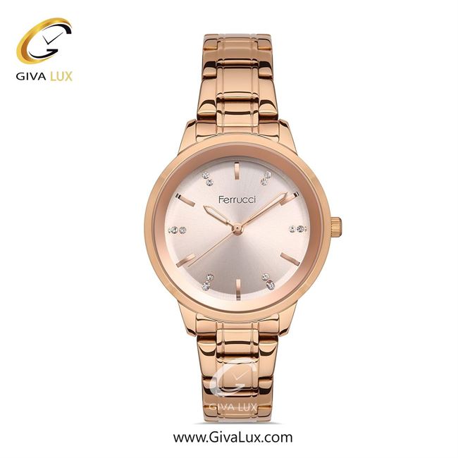 ساعت مچی اورجینال زنانه فروچی Ferrucci رزگلد | رزگلد| رزگلد| کد رفرنس fcf.13863M.04
