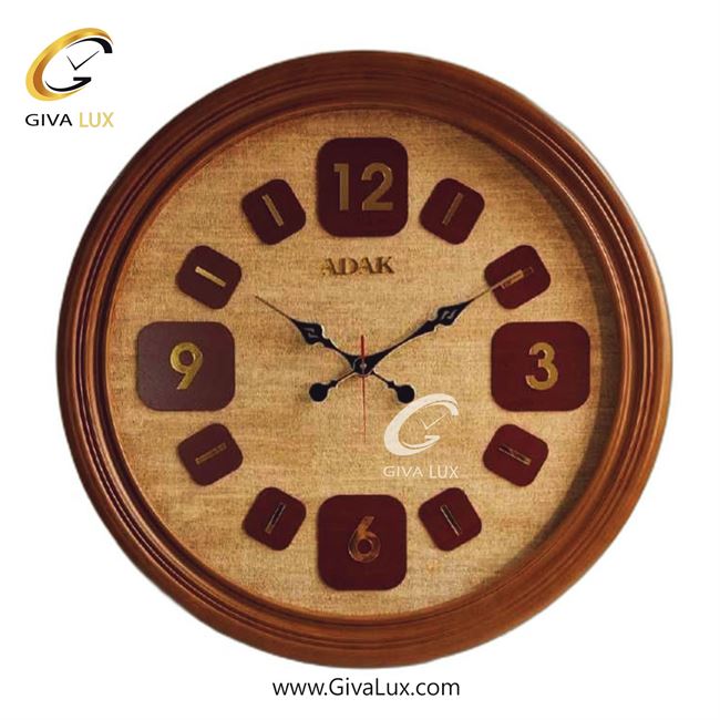 ساعت دیواری اورجینال Adak PVC عسلی| کد رفرنس 1401