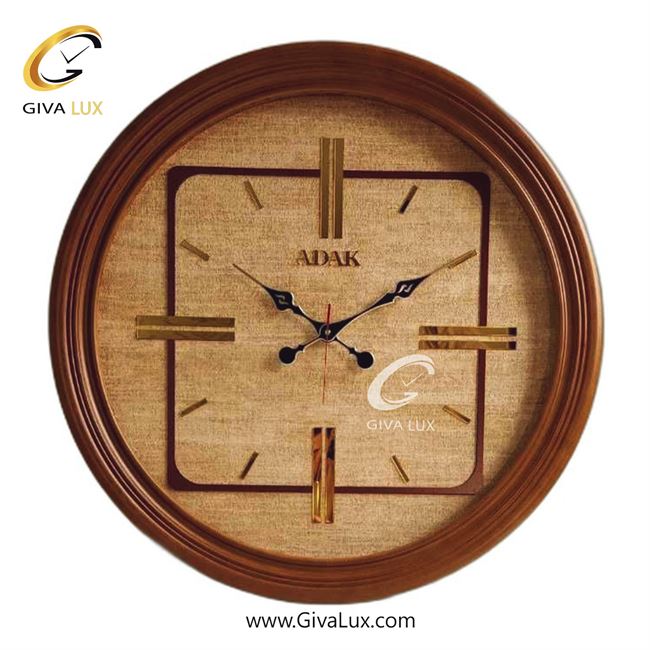 ساعت دیواری اورجینال Adak PVC عسلی| کد رفرنس 1405