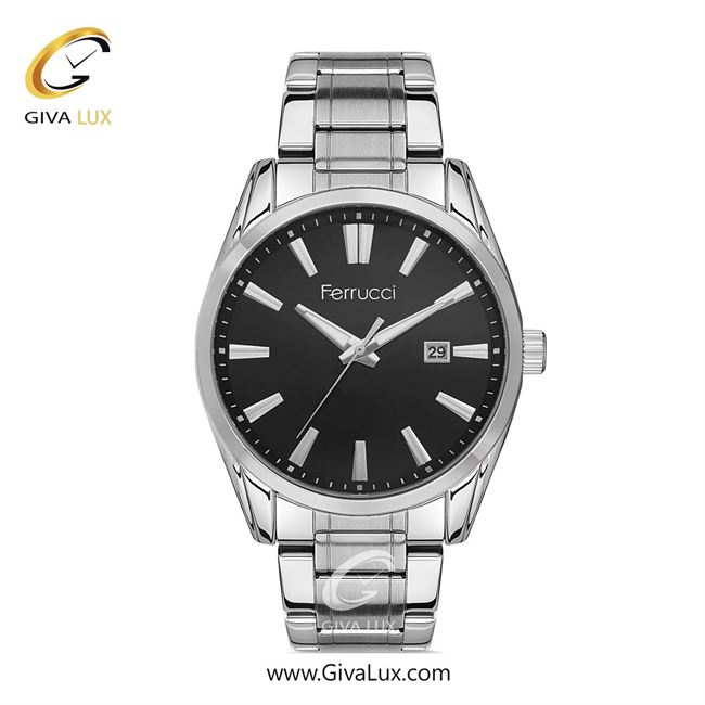 ساعت مچی اورجینال مردانه فروچی Ferrucci نقره ای | نقره ای| مشکی| کد رفرنس fcf.14096TM.05