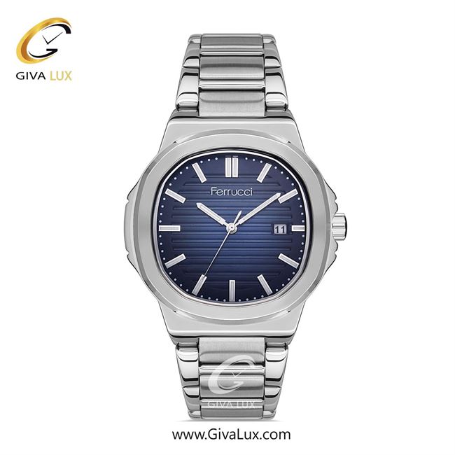 ساعت مچی اورجینال مردانه فروچی Ferrucci نقره ای | نقره ای| سرمه ای| کد رفرنس fcf.14104TM.01