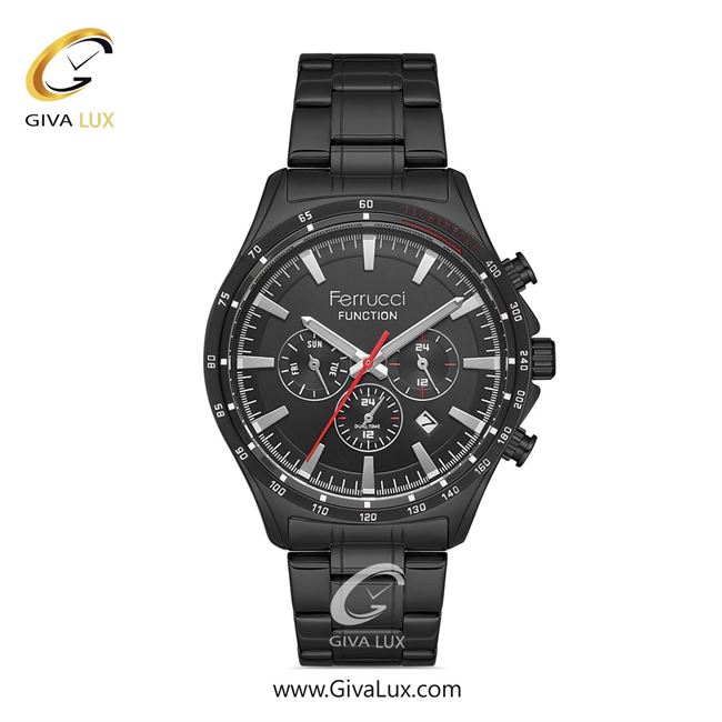 ساعت مچی اورجینال مردانه فروچی Ferrucci سه موتوره فول تایم مشکی | مشکی| مشکی| کد رفرنس fcf.14105FM.02