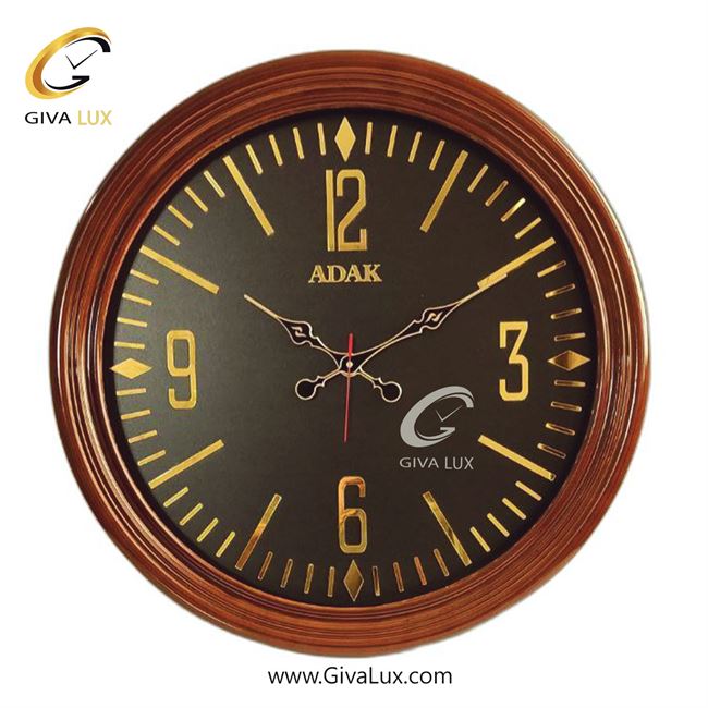 ساعت دیواری اورجینال Adak PVC عسلی| کد رفرنس 1413
