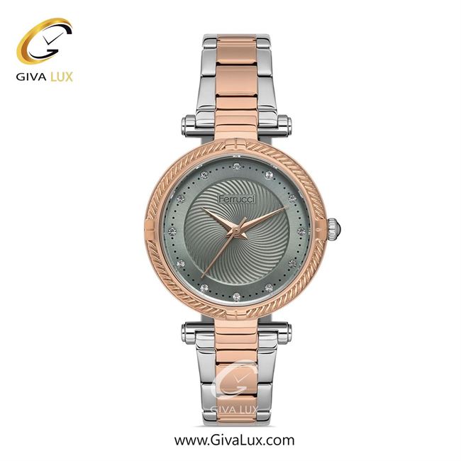 ساعت مچی اورجینال زنانه فروچی Ferrucci رزگلد | نقره ای-رزگلد| طوسی| کد رفرنس fcf.14337M.05