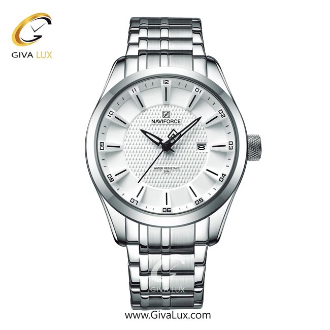 ساعت مچی اورجینال ناوی فورس مردانه نقره ای | نقره ای | نقره ای | کد رفرنس NF8032-S/W