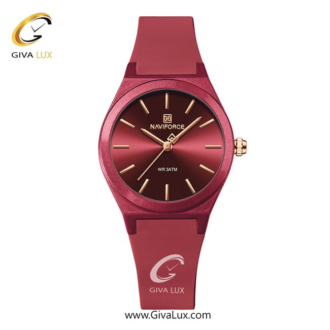 ساعت مچی اورجینال زنانه-اسپرت ناوی فورس|Naviforce|نوی فورس|نیوی فورس قرمز | قرمز| قرمز| کد رفرنس NF5056 R/R
