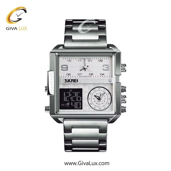ساعت مچی اورجینال مردانه اسکمی (Skmei) سه زمانه نقره ای | نقره ای| نقره ای| کد رفرنس 1584MB-SL