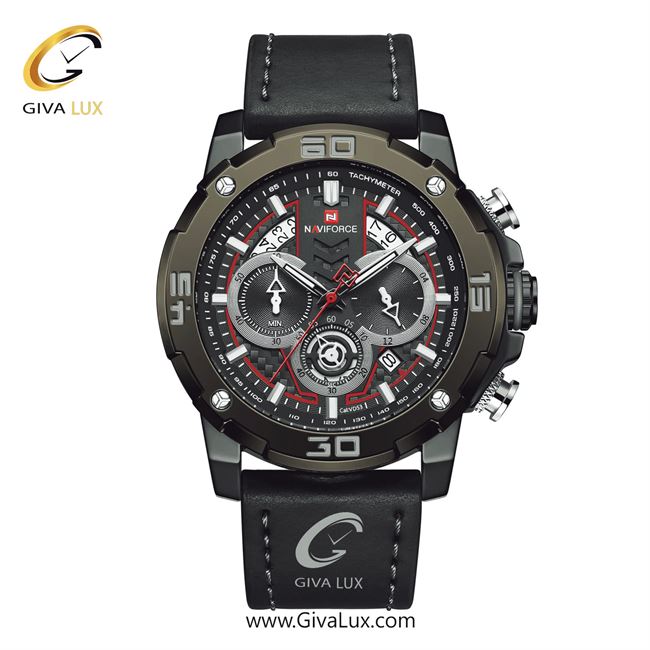ساعت مچی اورجینال مردانه ناوی فورس|Naviforce|نوی فورس|نیوی فورس سه موتوره کرنوگراف مشکی | مشکی| مشکی| کد رفرنس NF9175