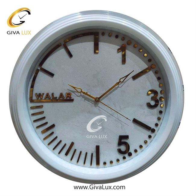 ساعت دیواری اورجینال والار پلاستیک فشرده ABS سفید صدفی| کد رفرنس 530