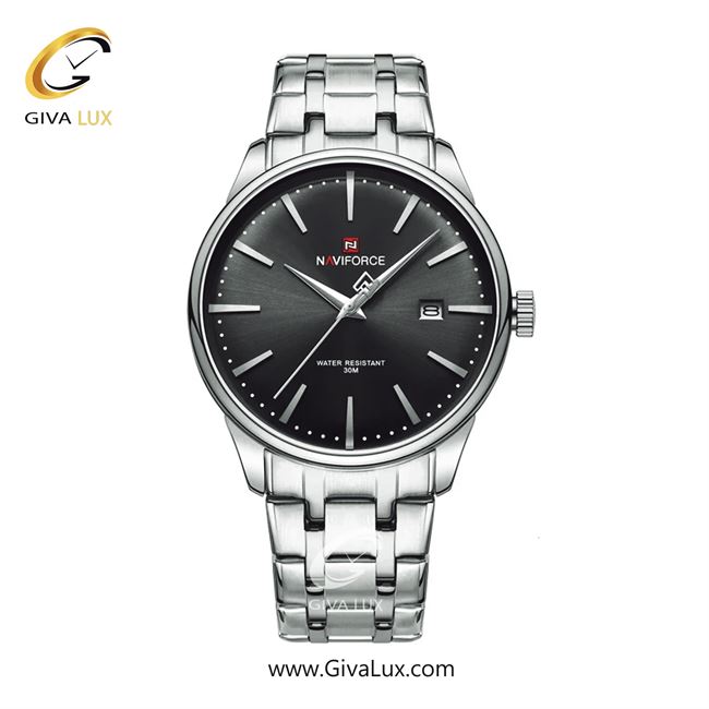 ساعت مچی اورجینال مردانه ناوی فورس|Naviforce|نوی فورس|نیوی فورس نقره ای | نقره ای| مشکی| کد رفرنس NF9230