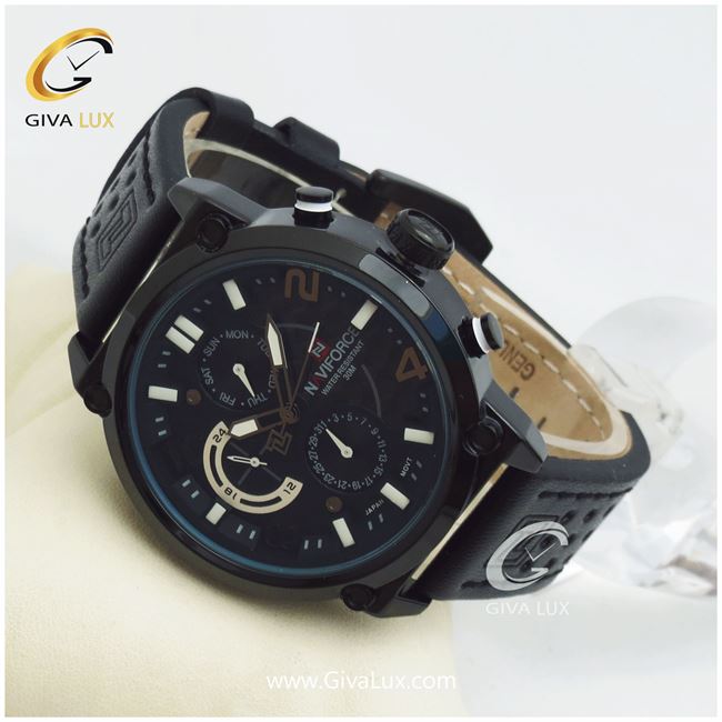 پک ساعت مچی مردانه فول تایم بند حصیری استیل با بند چرمی اضافه مدل NF9068 174_Sq-55327.jpg