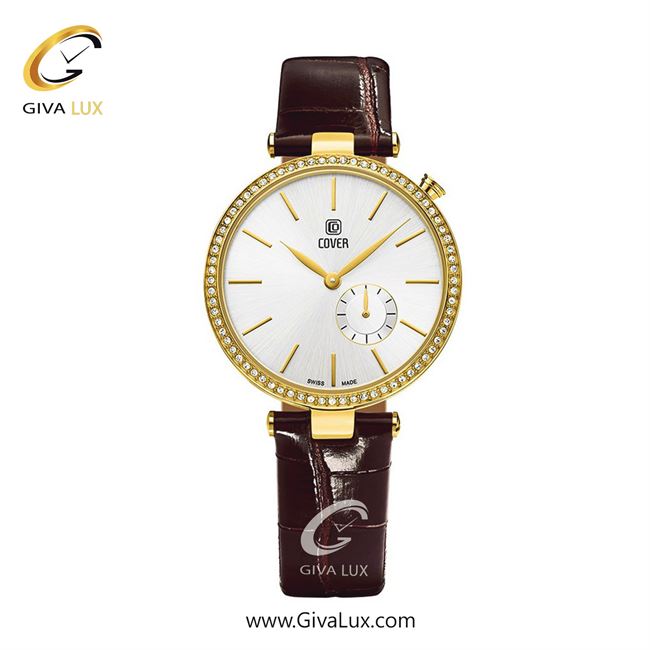 ساعت مچی اورجینال زنانه کاور دو موتوره زیر ثانیه طلایی | قهوه ای| نقره ای| کد رفرنس CO178.03