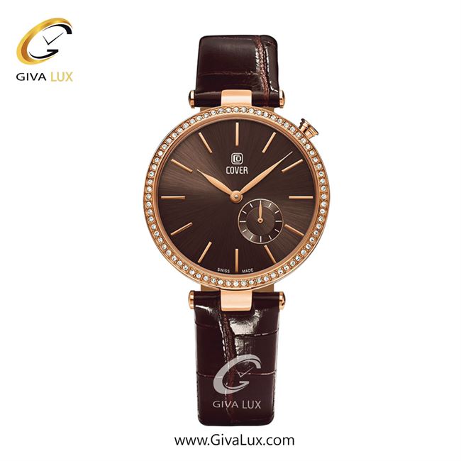ساعت مچی اورجینال زنانه کاور دو موتوره زیر ثانیه رزگلد | قهوه ای| قهوه ای| کد رفرنس CO178.04